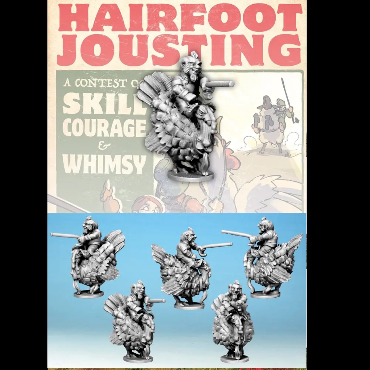 Hairfoot Jouster Riding A Turkey