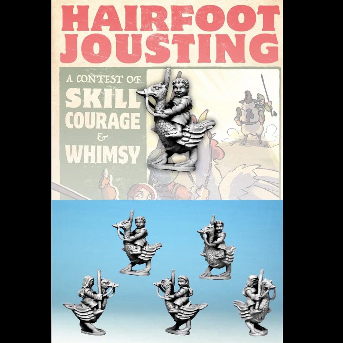 Hairfoot Jouster Riding a Goose