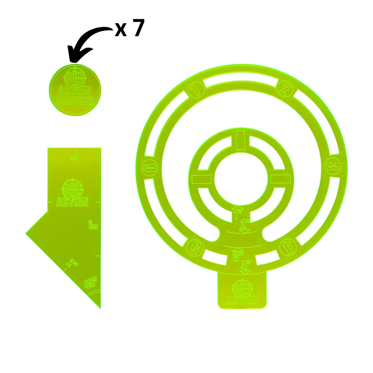 Bolt Action 3 Acrylic Objective and Template Set