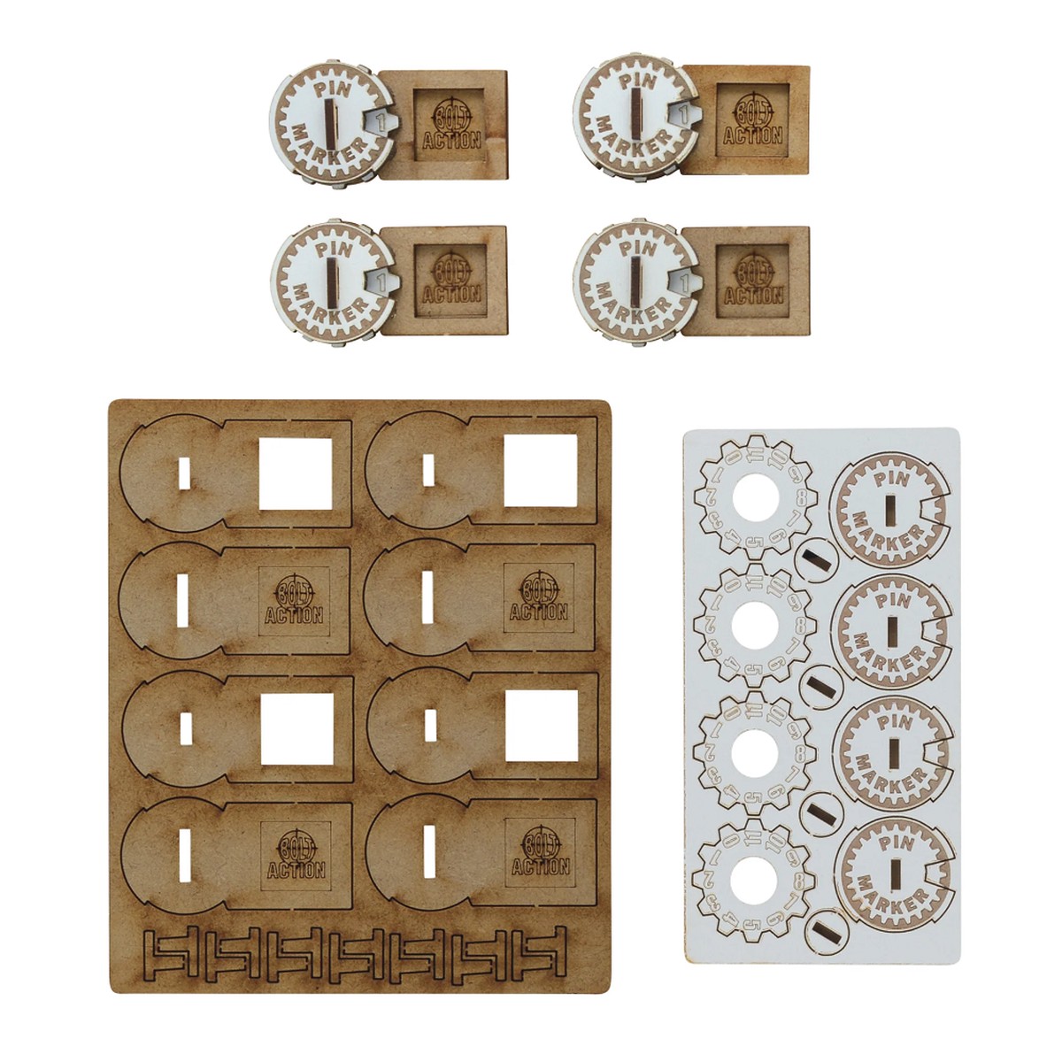 Bolt Action 3 MDF Unit Pin Markers