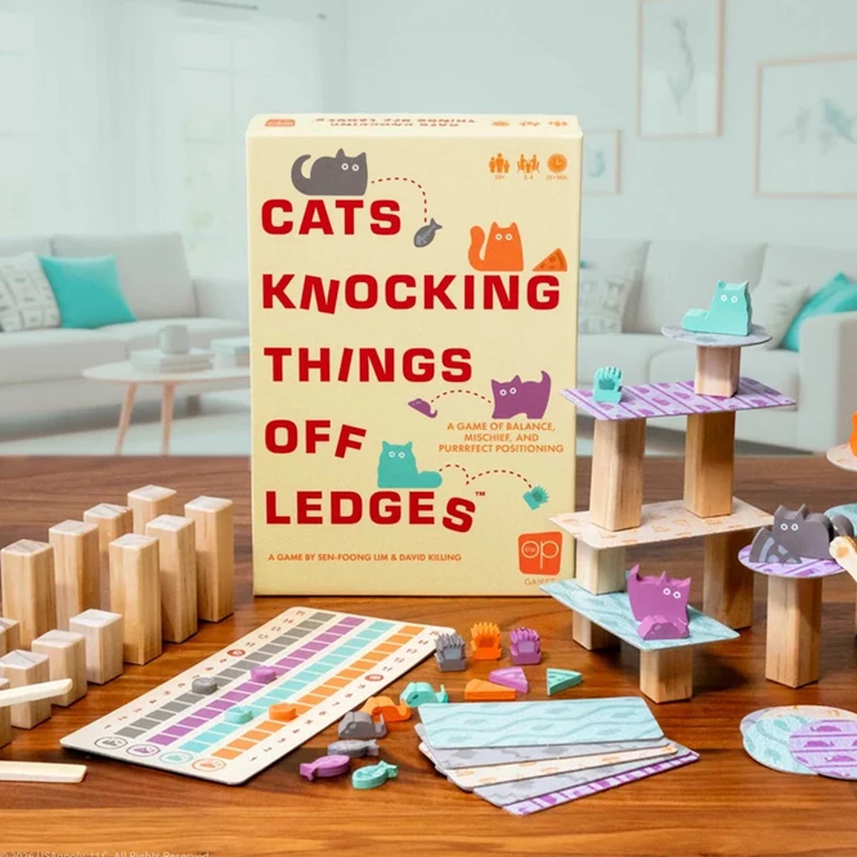 Cats Knocking Things Off Ledges - Dexterity Board Game