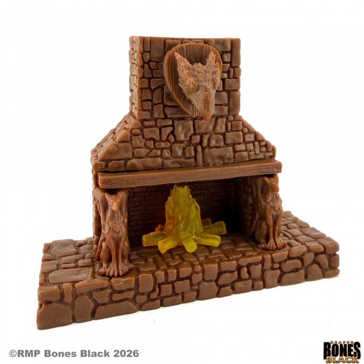 44337 Green Griffin Fireplace - Reaper Bones Black